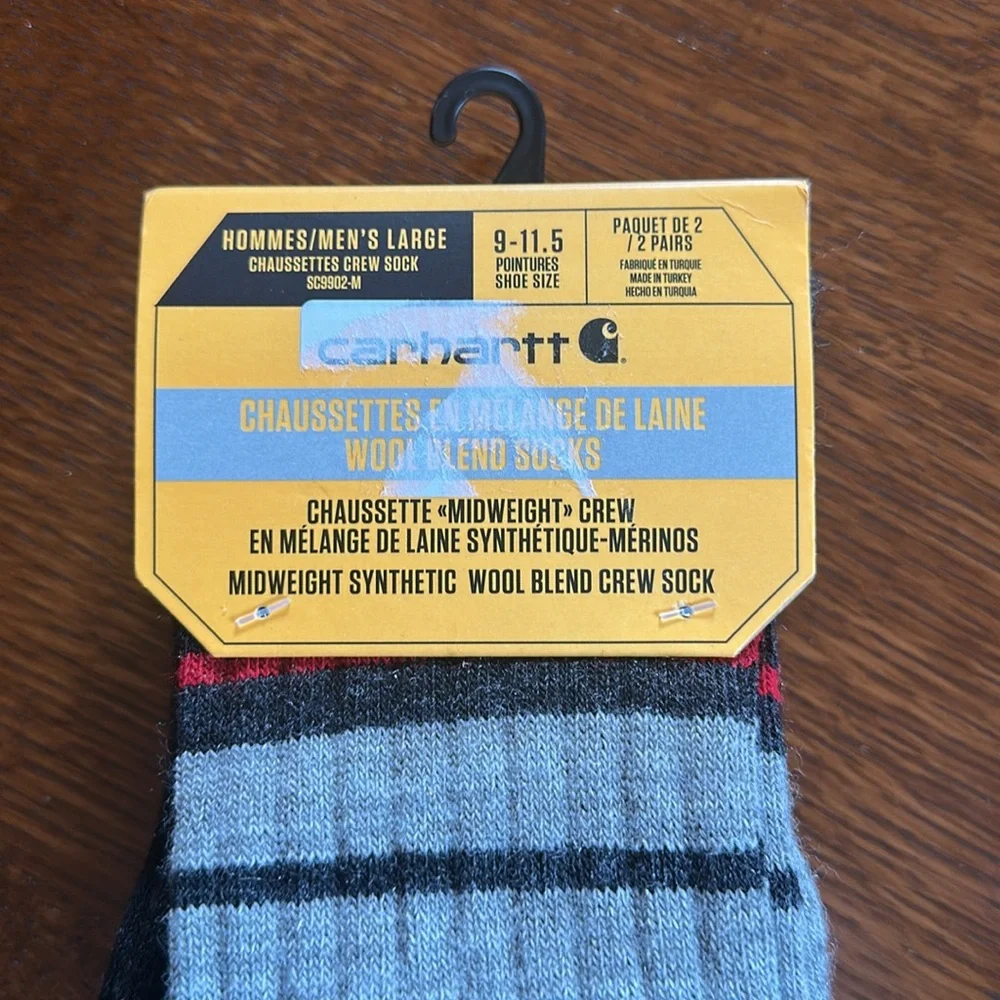 Carhartt Men's Midweight Stripe Crew Sock 2 Pack - Picture 3 of 7